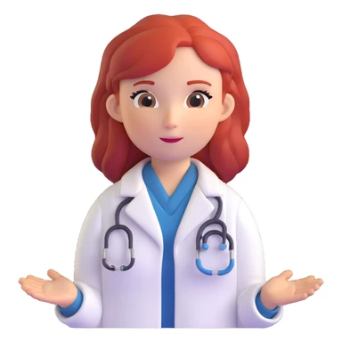 female doctor with red hair sticker