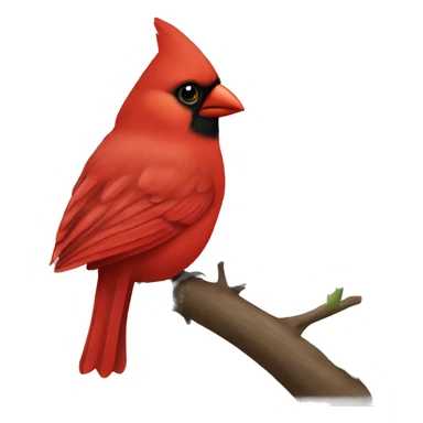 Red cardinal not on branch facing the left sticker