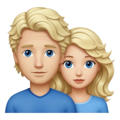 esposos, mujer rubia  y pelo semi tomado ondulado, hombre de pelo negro con un mechon blanco ondulado, atractivo de ojos azules sticker