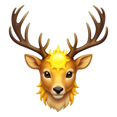 Sun  with deer antlers sticker