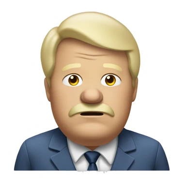 Tired Old obese blonde man making a speach sticker