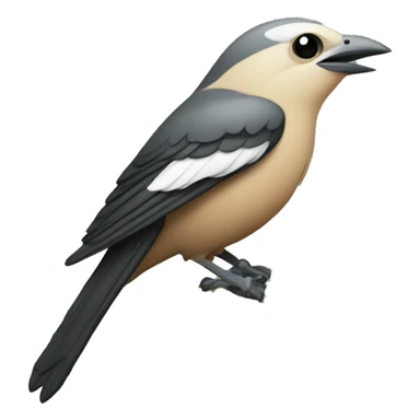 Shrike bird sitting on thorns and ivy sticker
