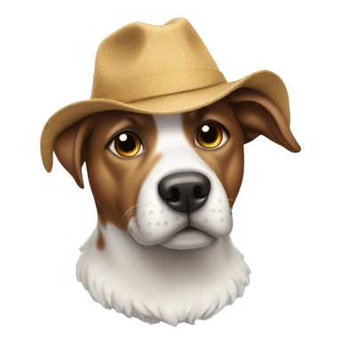 A dog wearing a hat sticker