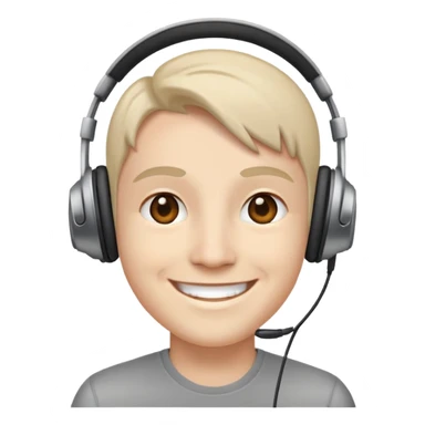Professional smiley face wearing headphones sticker