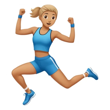 Person doing aerobics workout, jumping with enthusiasm in a gym sticker