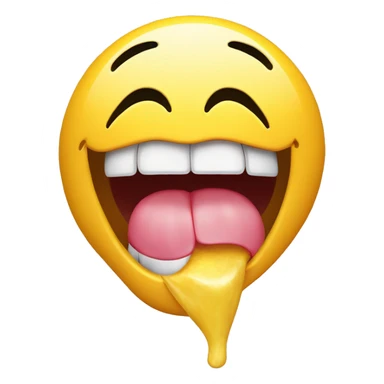 Smiley face licking it’s top teeth bace sticker