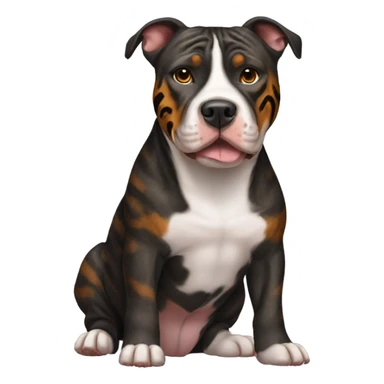 pitbull terrier dark brindle tiger stripes sticker