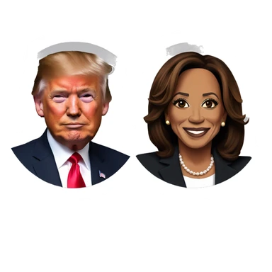 donald trump and kamala harris is doining debate sticker