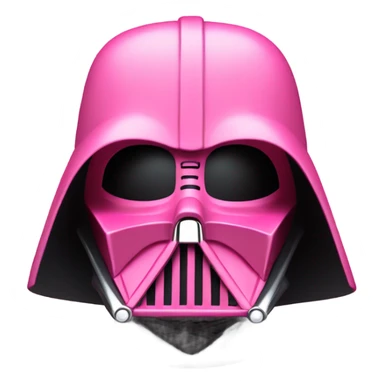Darth Vader mask, pink suit, confident. sticker