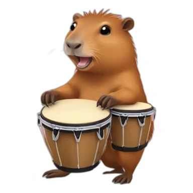 Capybara with bongos sticker