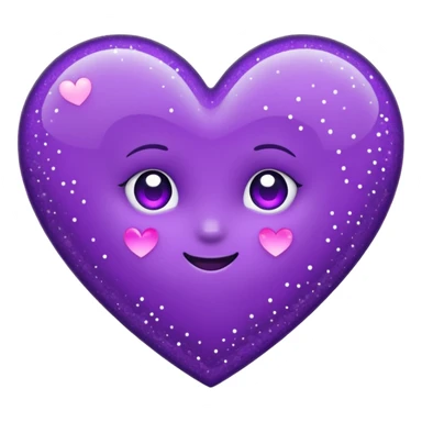 purple heart, minimalist, glitter, cute, simple, dark purple sticker