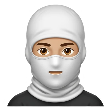 A confident hustler character wearing a white balaclava mask sticker