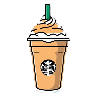 cute Starbucks iced latte with condensation on cup sticker