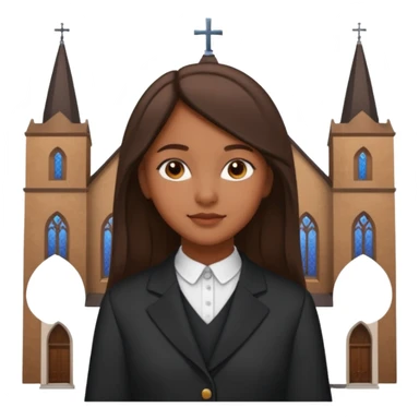 Mujer morena adolescente super elegante con ropa de ir a la iglesia sticker