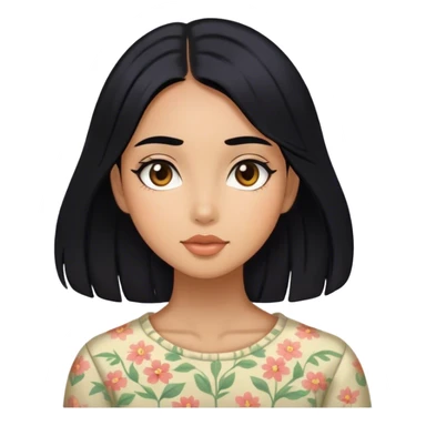 Girl black hair monet sticker