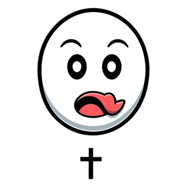dead face with cross eyes and tongue out sticker