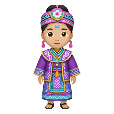 Labubu dressed in Hmong clothes sticker