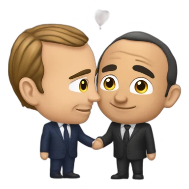 Macron et zemmour bisous sticker