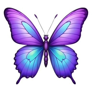 Purple butterfly with sharp ends on each wing sticker