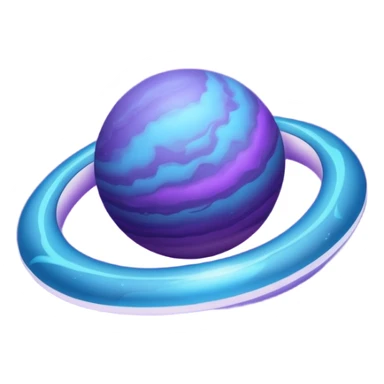 Oval shaped planet, 2 moons, ring sticker