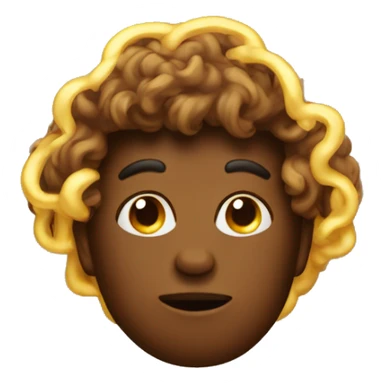 A brown poo emoji with golden halo above it sticker