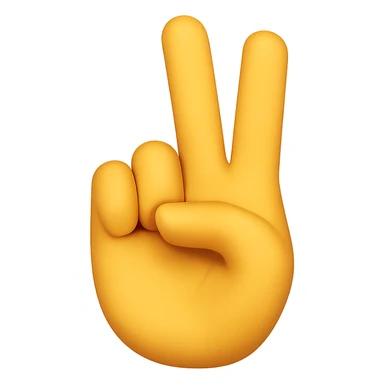 Recreate this exact hand and finger pose in normal emoji style with transparent background and white nails. Match the finger and hand position as closely as possible. Variant 2 with slight angle change. sticker
