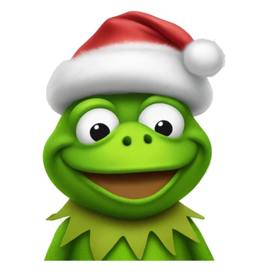 Santa kermit the frog sticker
