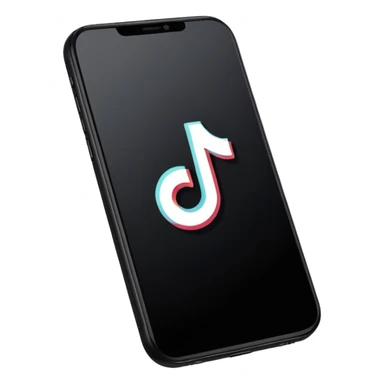 apple style emoji of a smartphone showing the TikTok logo on screen sticker
