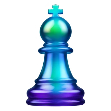 Iridescent glass chess pawn sticker