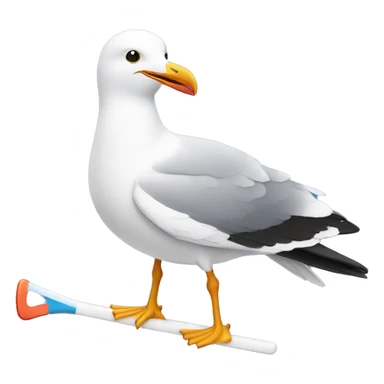 seagull with hockey stick sticker