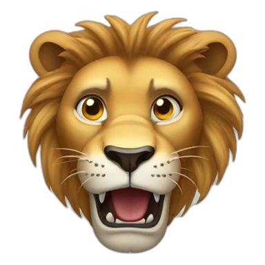 scared lion face sticker