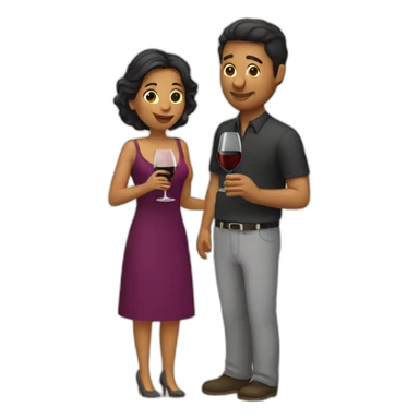 latin couple drinking wine sticker