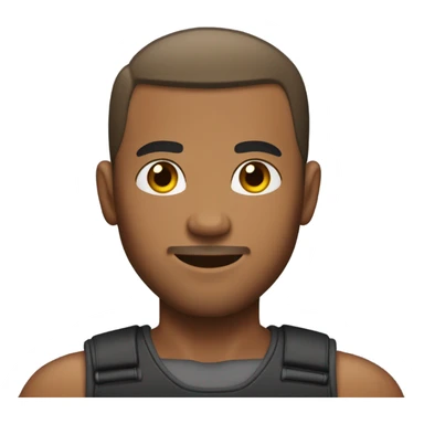 brown man muscle buzz cut with beard sticker