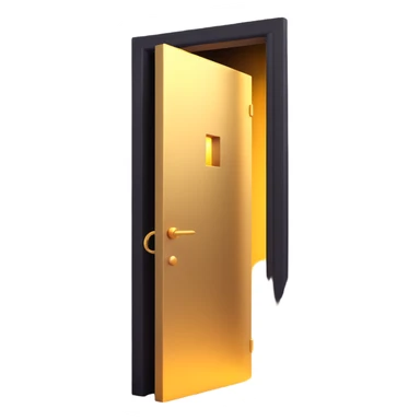 door being unlocked, golden light pouring through the crack sticker