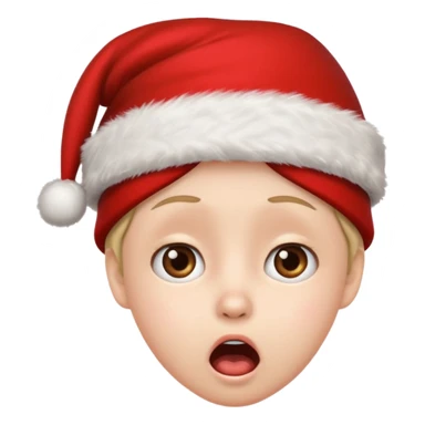  Add a Christmas hat 🎅 to the shocked emoji 😨 to give it a festive touch! sticker
