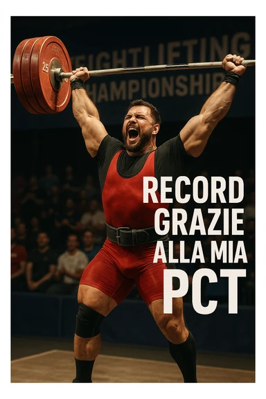 Powerlifter in gara che fa record grazie alla sua "PCT" in italiano sticker