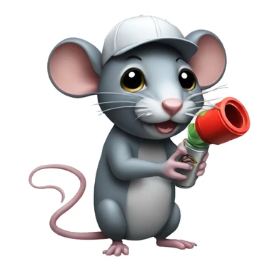 rat with a spray can sticker
