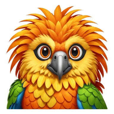 orange furry parrot sticker