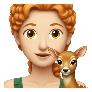 Beautiful ginger lady with a fawn  sticker