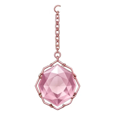 Rose-pink-metal-chained rose-quartz-crystallic romantic delicate fine pretty suncatcher  sticker