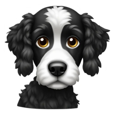 Caniche avec des pois blanc et noir sticker