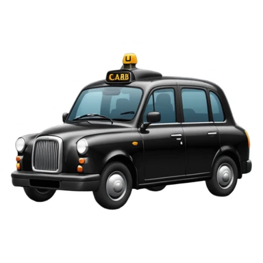 generate an ios genmoji of a black cab that says UBER sticker