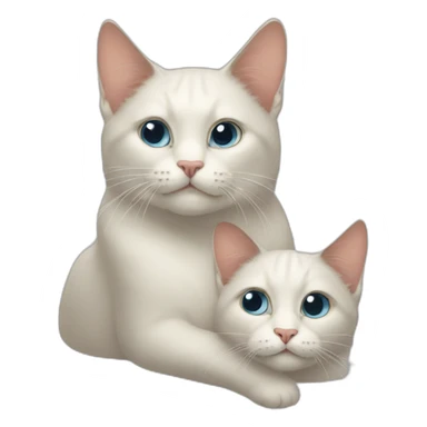 three heads cat sticker