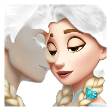 elsa kissing anna sticker