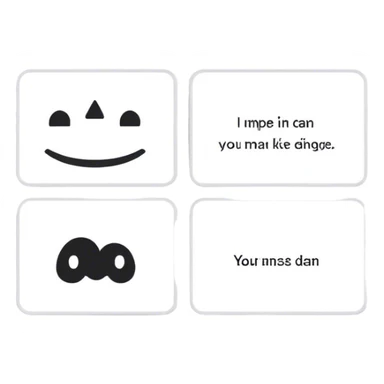black and white cards with text sticker