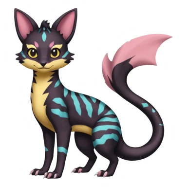 Pastel Salandit-Umbreon-Genet-Noivern-Noibat-Serval-Hybrid (Full body) sticker