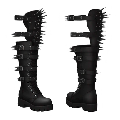 platform boots gothic with spikes sticker