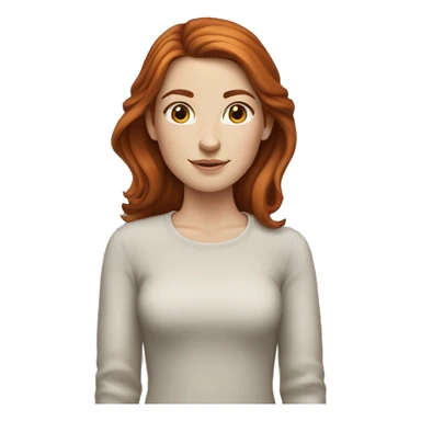 white girl with medium auburn hair and freckles sticker