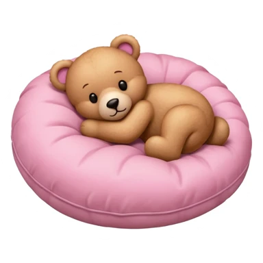 Pink teddy bear sleeping on a pillow  sticker