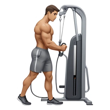 side-view man standing cable-machine tricep-pushdown sticker